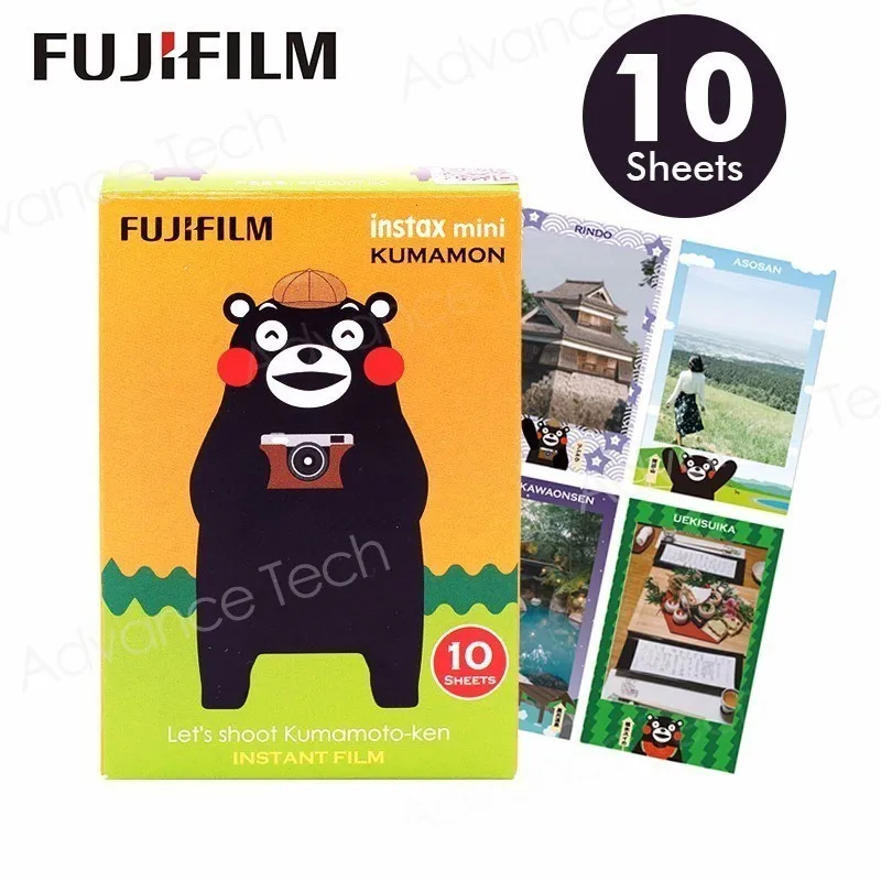 Оригинальный Fujifilm Fuji Instax Mini KUMAMON медведь kumamoto пленка 10 листов для 7 8 9 50 s 90 25 Share SP-1