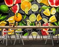 citrus lime lemons fruits food 3d wallpaperrestaurant coffee shop dining room living room tv wall kitchen bar custom 3d murals