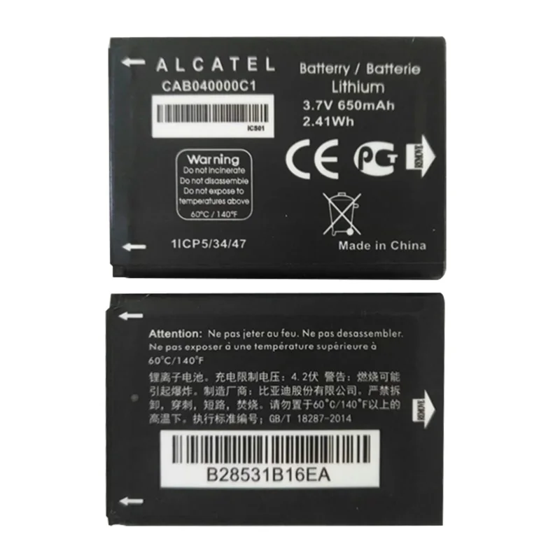 1 шт. Новый 3 7 V 650 mAh/2.41Wh C825837200L 3.7VDC Сменный аккумулятор для телефона Alcatel OneTouch
