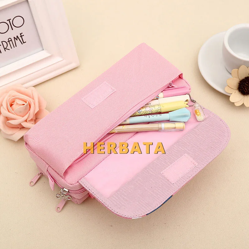 Многофункциональный холщовый чехол для карандашей большой емкости с