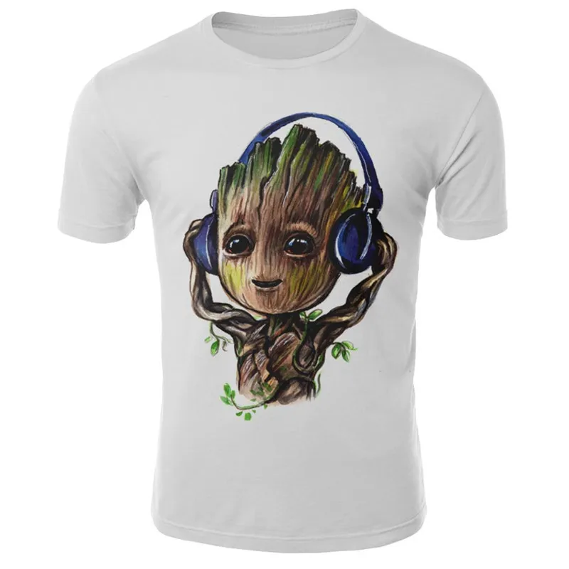 2019 летняя новая футболка для мужчин и женщин с героями Marvel Galaxy guard Groot Хип Хоп Harajuku
