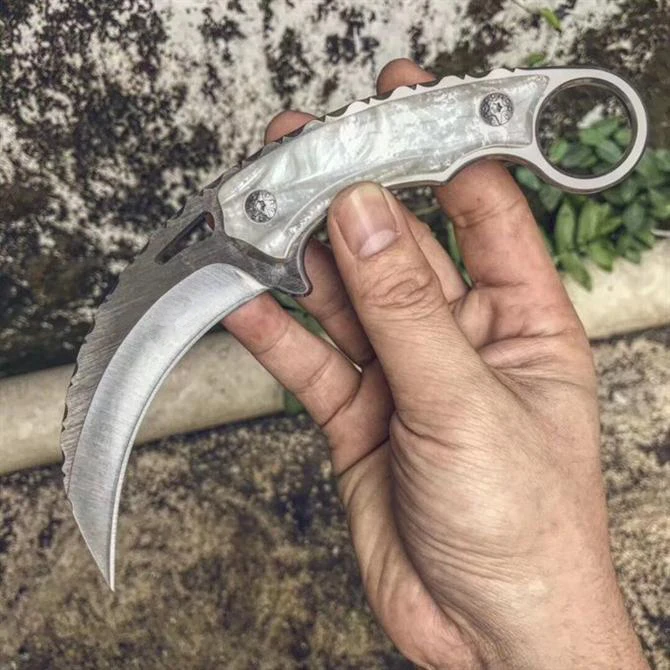 Нож karambit с Aleck ручкой 9cr18mov лезвие Высокое качество Открытый Отдых EDC инструмент