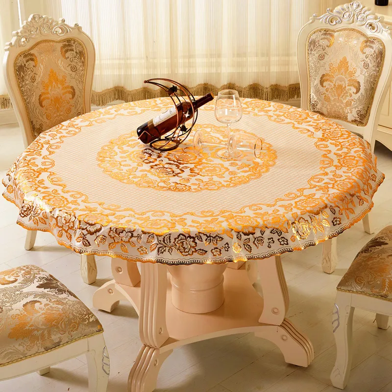 NIOBOMO, новинка, европейский стиль, цветочный пластик, ПВХ, круглая скатерть, водонепроницаемая и онепроницаемая, Садовая, для отеля, дома, обеденный стол, ткань