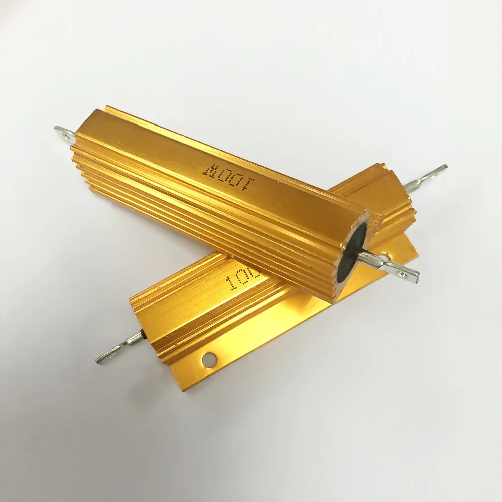 RX24 100 Вт Мощность металлический корпус алюминиевый Золотой резистор 1.5R 1.8R 2.2R 2.4R