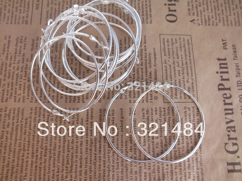 Free shipping Silver plated 200pc 30mm Earwires Earring Hoops-Wires-Hooks Jewelry Findings