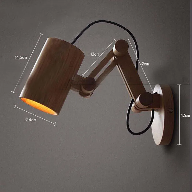 Современные Простые деревянные настенные светильники из дуба креативные