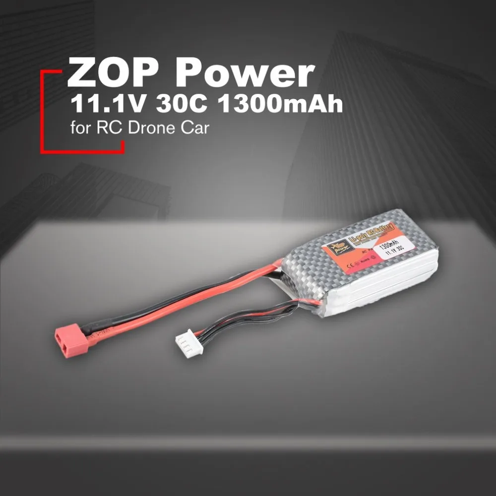 ZOP мощность 11 1 В 1300 мАч 30C 3 S P Lipo батарея T Plug перезаряжаемые для RC гоночный Дрон