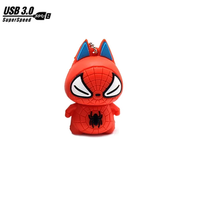 USB 3,0 flash drive мультфильм с супергероями Флеш накопитель 8 GB 16 ГБ, 32 ГБ, 64 ГБ memoria usb stick мини-компьютер подарок флешки cle usb - Цвет: Красный