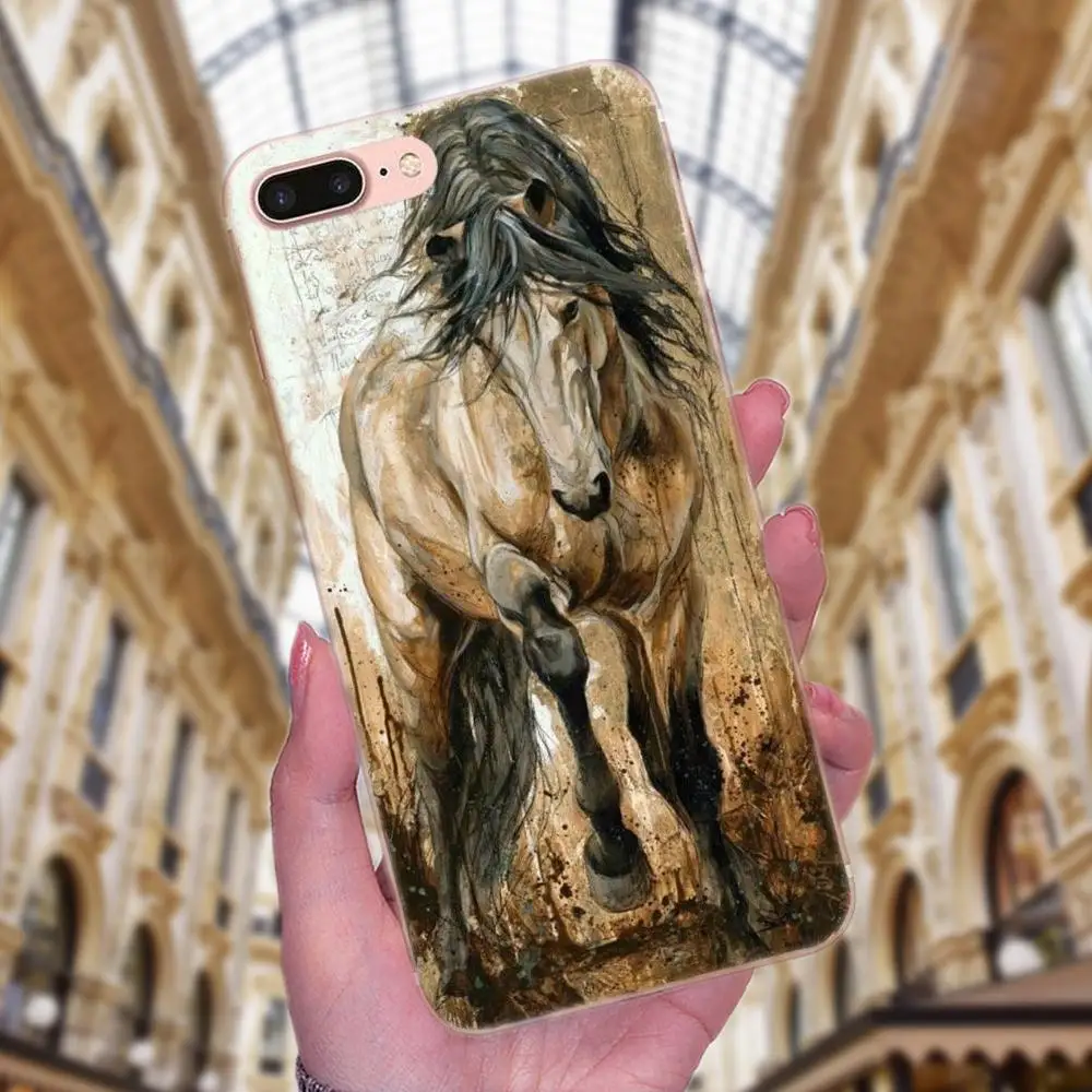 Мягкие чехлы Aimal для Apple iPhone 4 4S 5 5C 5S SE 6 6S 7 8 Plus X XS Max XR бегущие лошади и слоны модные |