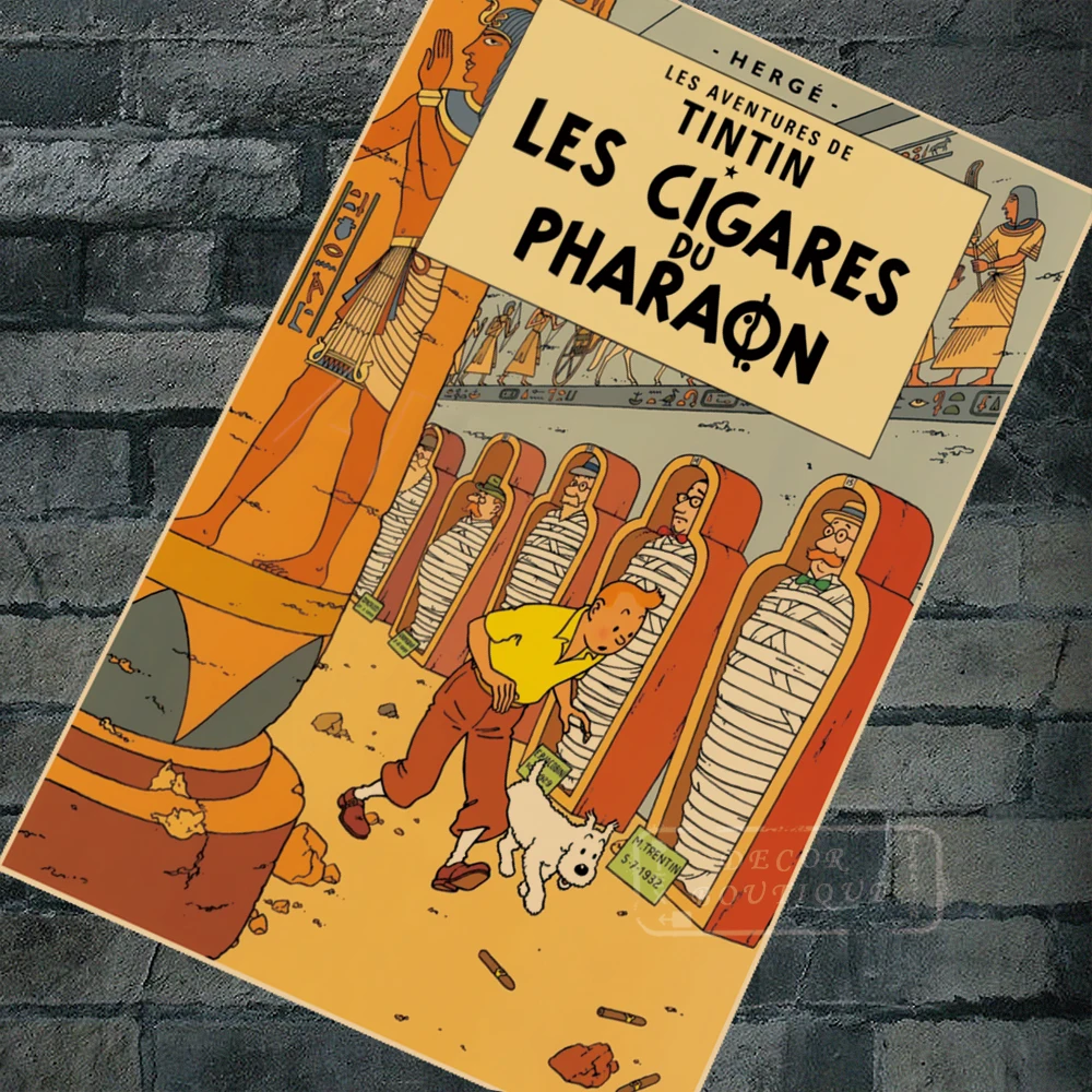 Tintin en Amerique c 1932 комиксов индийские путешествия Ретро стиль классический постер