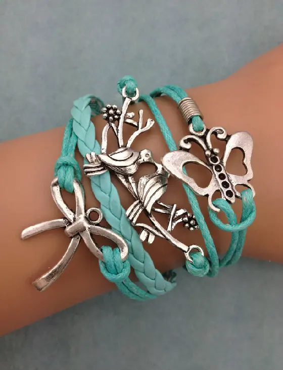 1 шт. бесконечно ручная работа браслет. металл очарование воск шнур кожаный
