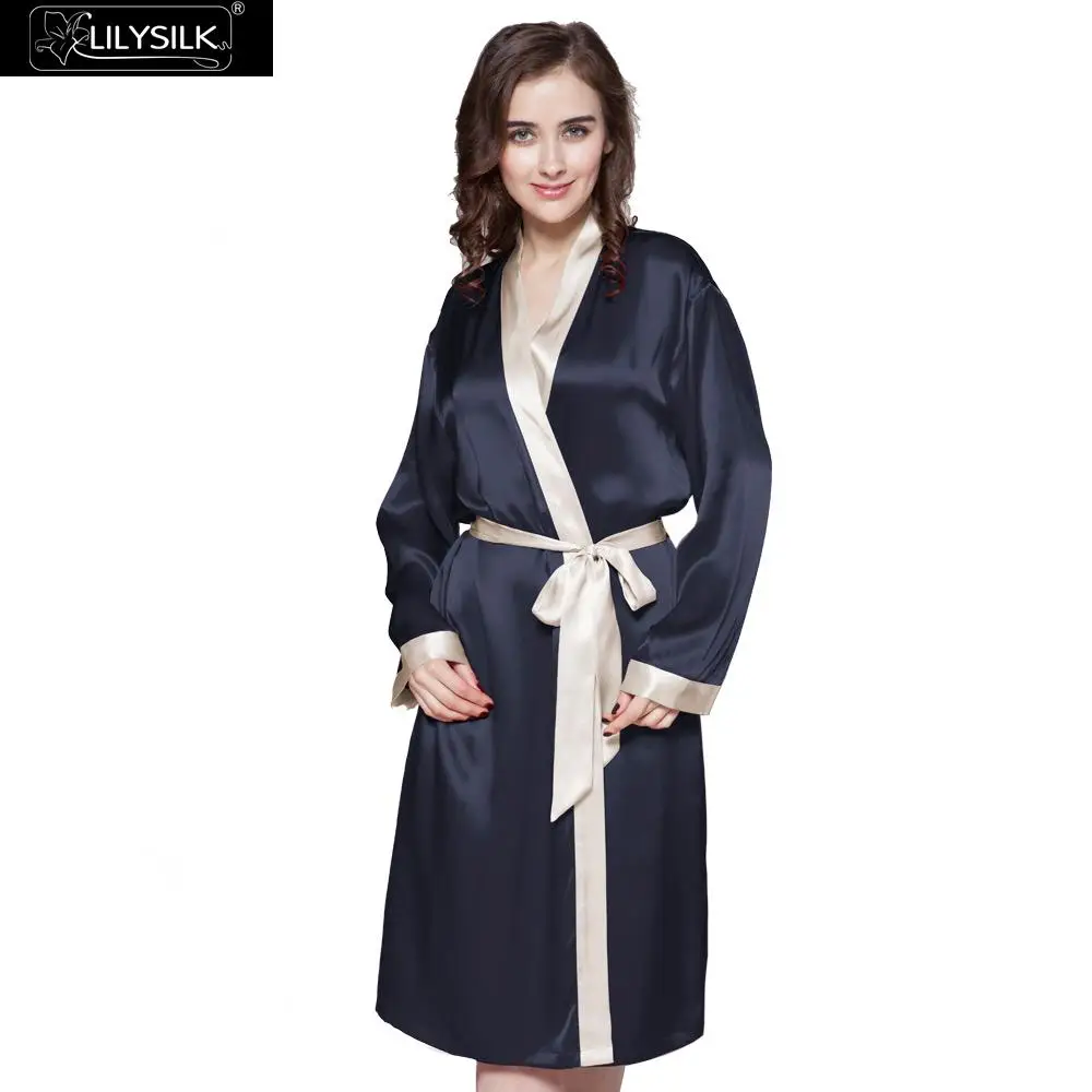 Lilysilk халат женский кимоно пеньюар домашняя одежда для женщин 22 momme Бесплатная