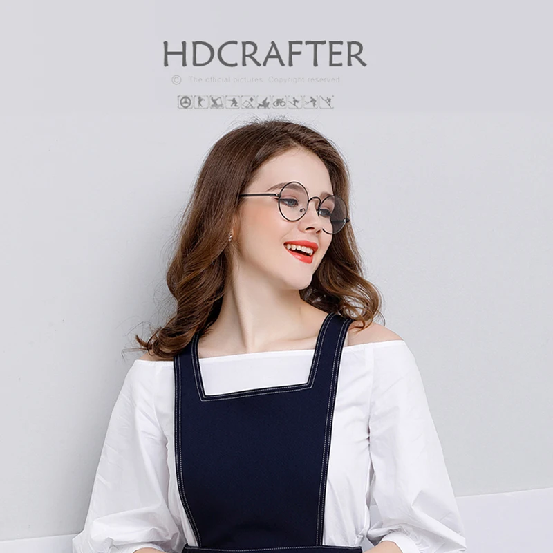 HDCRAFTER металла круглая оправа для очков Женщины Круглый Мода стеклянные женские