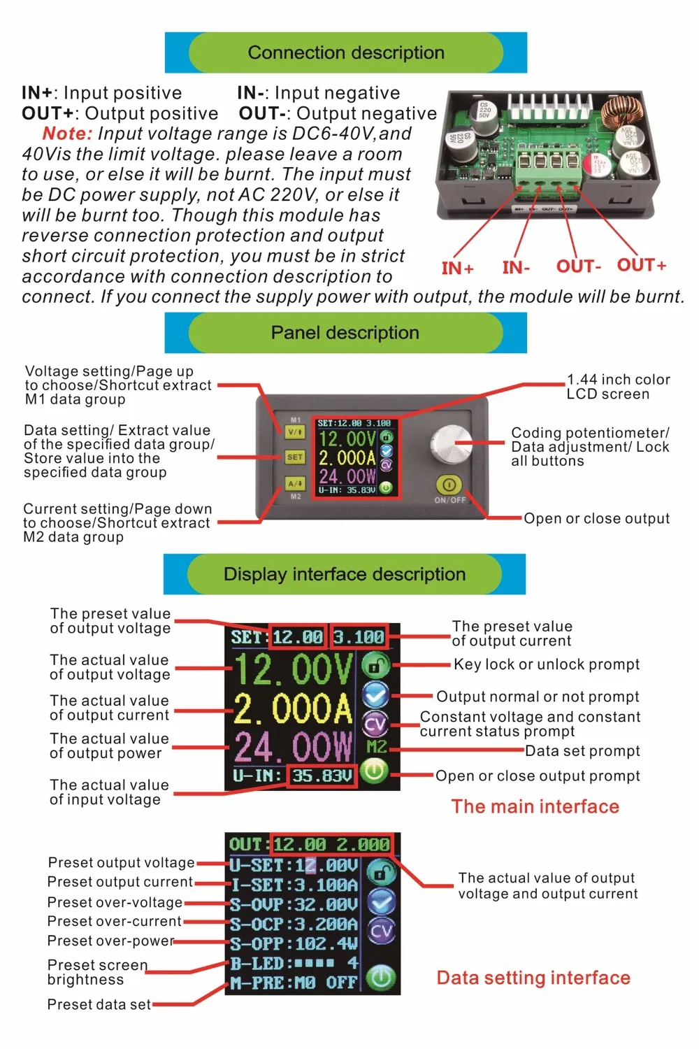 ЖК-цифровой вольтметр DPS3003 Измеритель постоянного напряжения тестер понижающий