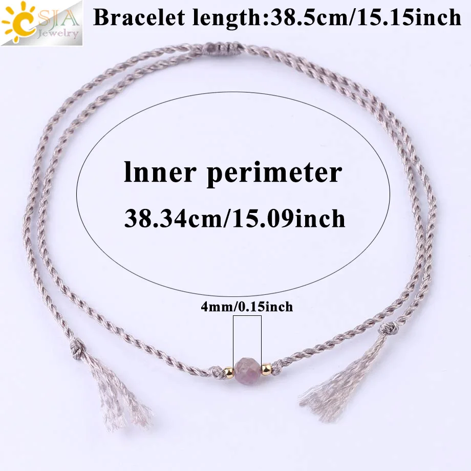 Ультра простой дизайн CSJA браслет для девочек натуральный маленький размер