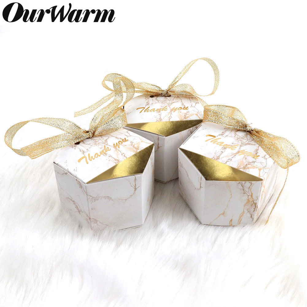 OurWarm 10 шт. Мраморная бумага Подарочная коробка из крафт бумаги для конфет лента