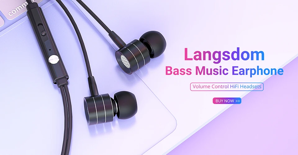 Langsdom M400 наушники в ухо спортивные Проводные для телефона Xiaomi Super Bass гарнитуры с микрофоном Hifi наушники fone de ouvido
