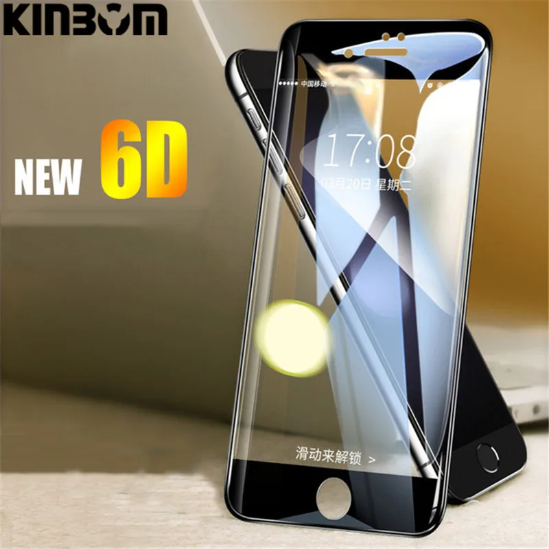 KINBOM для Iphone X 7 8 плюс 6 6splus закаленное Стекло фильм 6D две изогнутые поверхности