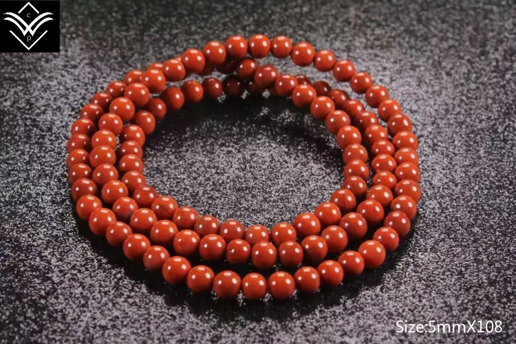Fashion Natural Chalcedony Red Cystal 5mmX108 Buddha Beaded Bracelet Hot Sale | Украшения и аксессуары