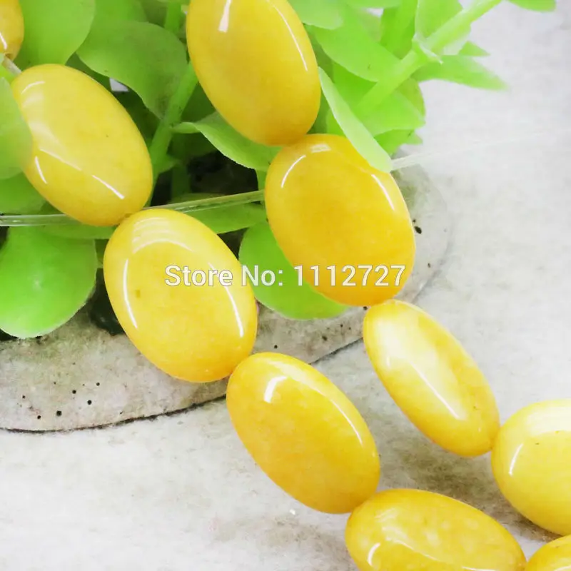 Wholesale Women's/Girl's Ornaments Yellow Jasper Beads Ellipse Stones Loose DIY 15inch Faceted Jade Gems Jewelry | Украшения и