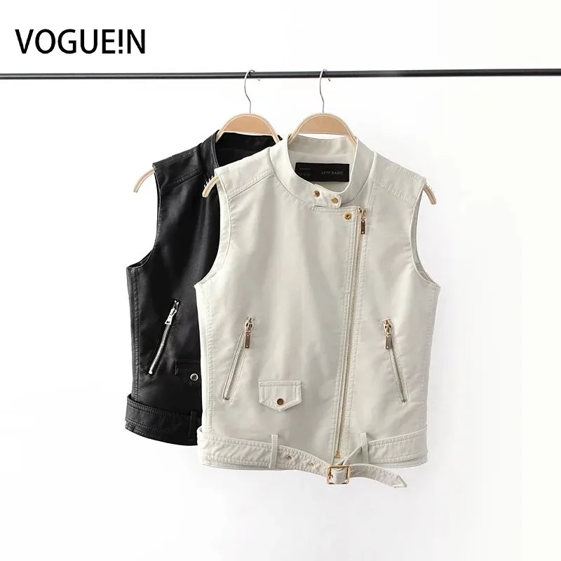 VOGUE! N новый женский Повседневный модный жилет из мягкой искусственной кожи без