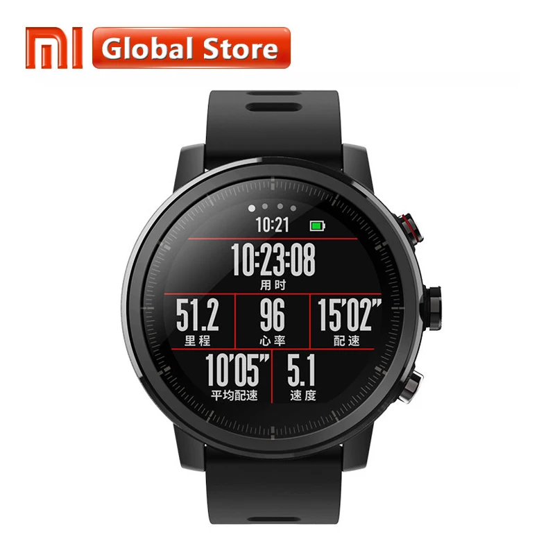 Оригинальный Xiaomi Huami Amazfit Stratos Pace 2 умные часы с 2.5D gps PPG пульсометр Firstbeat VO2max 5ATM