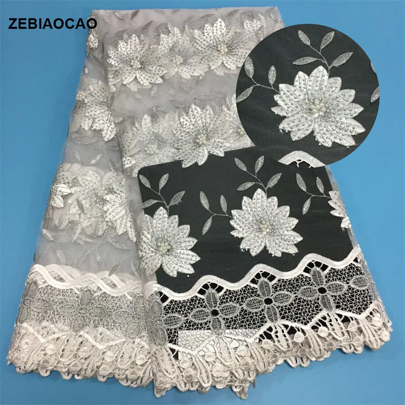 ZEBIAOCAO 2 ярда/лот Высокое качество нигерийское французское кружево вышитое Тюль
