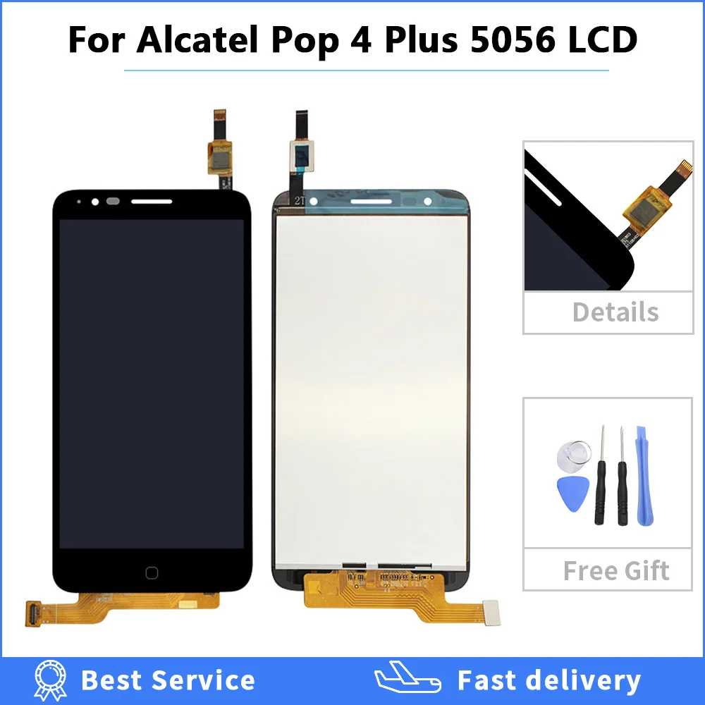 Для 5 дюймов Alcatel Pop 4 Plus 5056D OT5056D OT5056 5056 5056A ЖК дисплей дигитайзер экран стеклянный