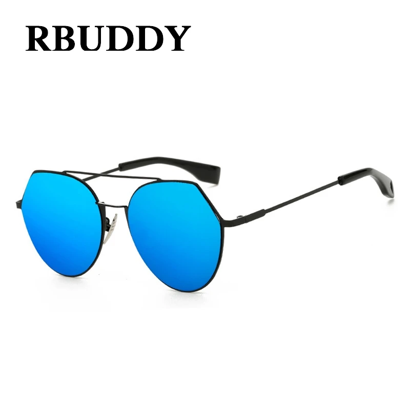 RBUDDY металлическая оправа Модные солнцезащитные очки Женские Круглые
