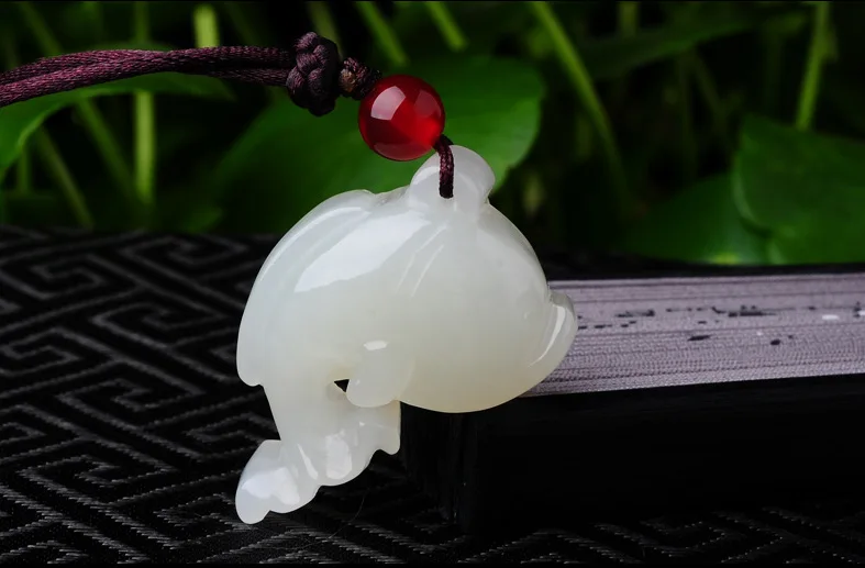 Кулон с дельфином из нефрита Hetian кулон натуральным белым нефритом для мужчин и