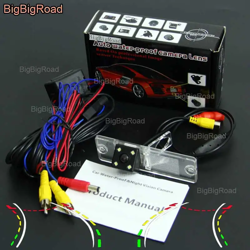 BigBigRoad Car Intelligent Dynamic Track Rear View Camera Backup Waterproof For Mitsubishi Pajero 2009-2012 Zinger L200 | Автомобили и