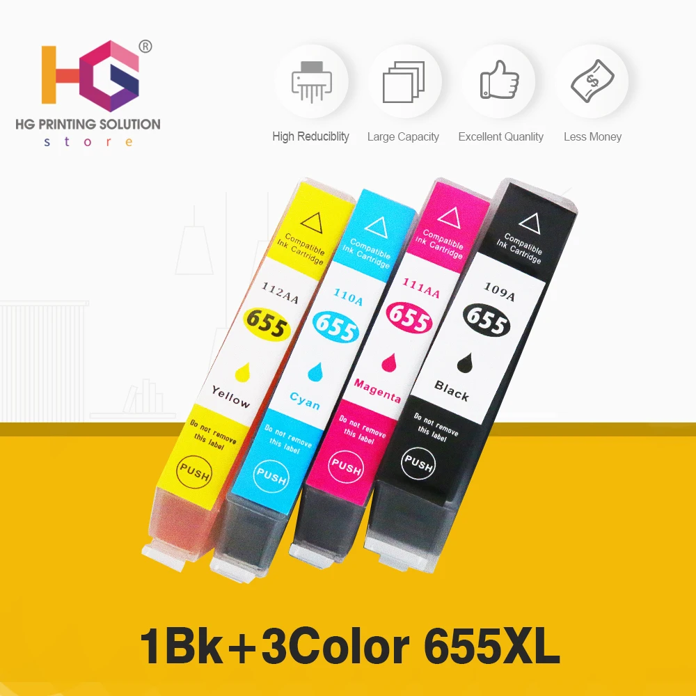 QSYRAINBOW совместимый для 655xl сменный картридж принтера HP 655 с чернилами deskjet
