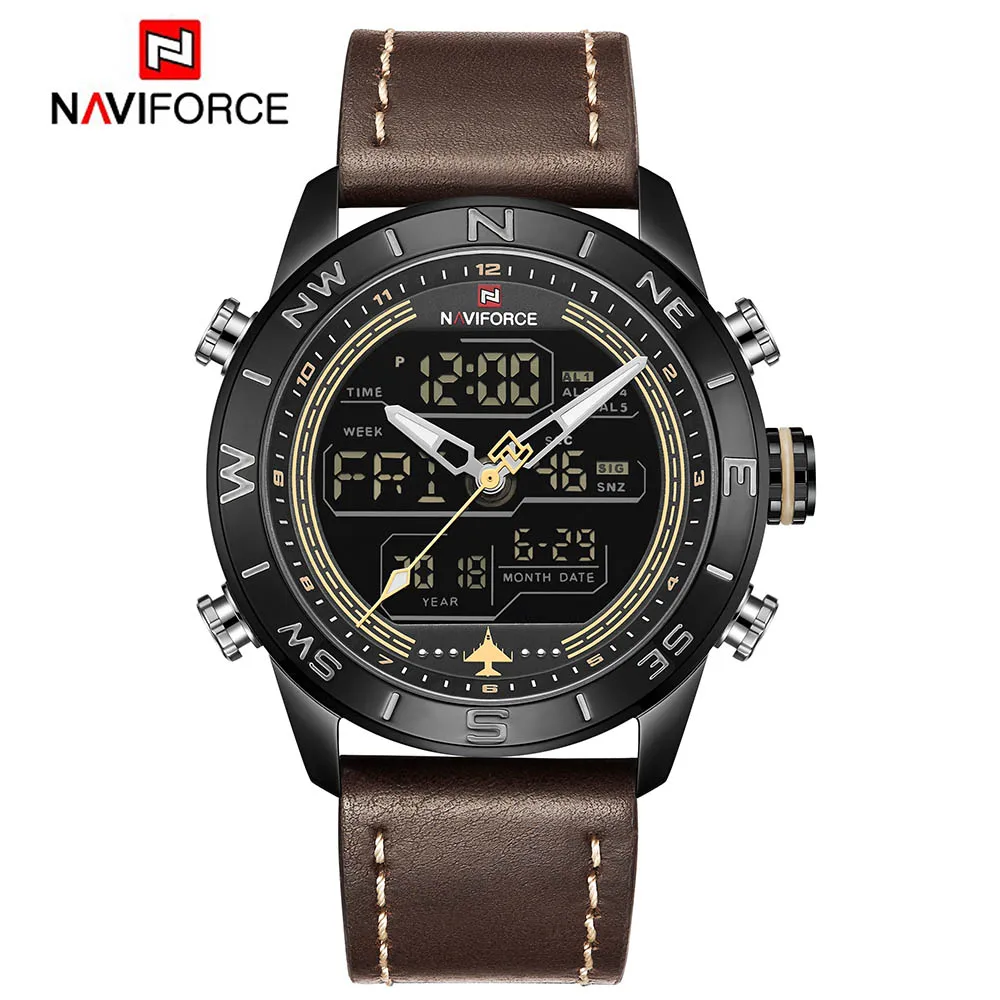 Часы наручные NAVIFORCE Мужские кварцевые с хронографом брендовые Роскошные