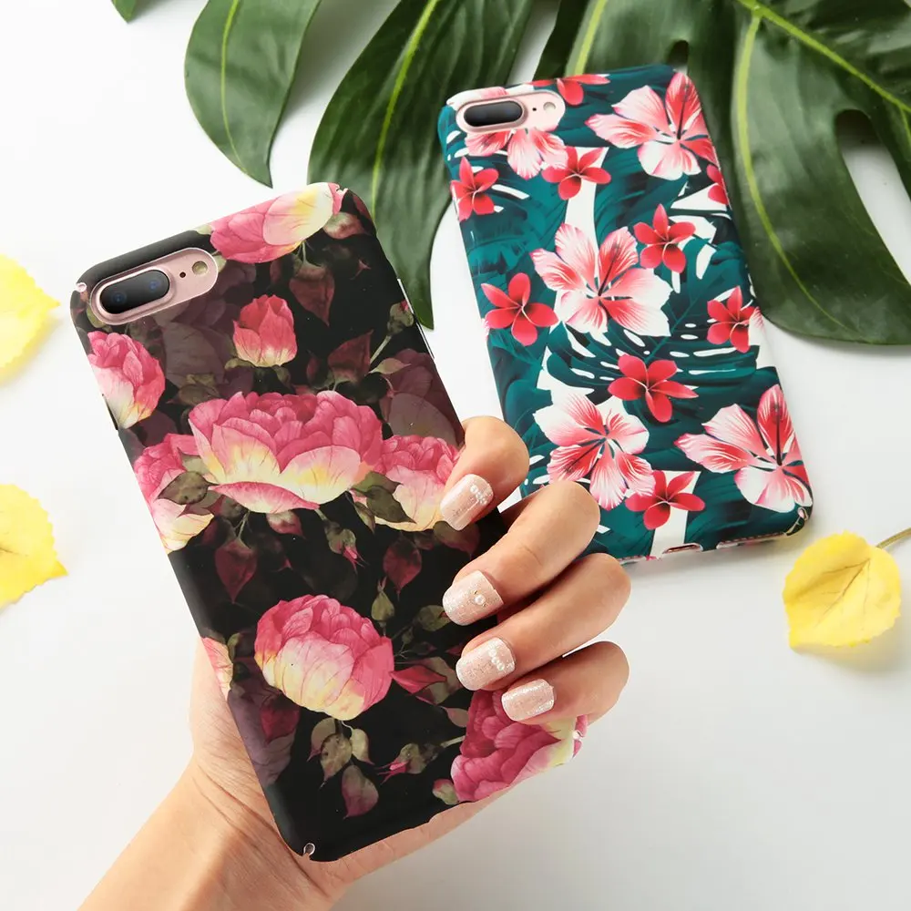 KISSCASE чехол для телефона айфон 7 8 Plus Мода листьев жесткий защитный на Xs MAX XR XS 6 6s