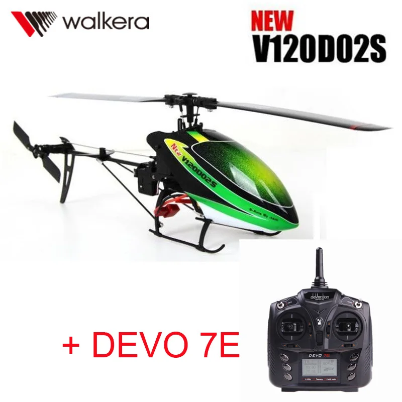 Оригинальный Walkera Новый V120D02S + DEVO 7E передатчик Мини 3D 6CH 6 Axis gyro р/у вертолет со