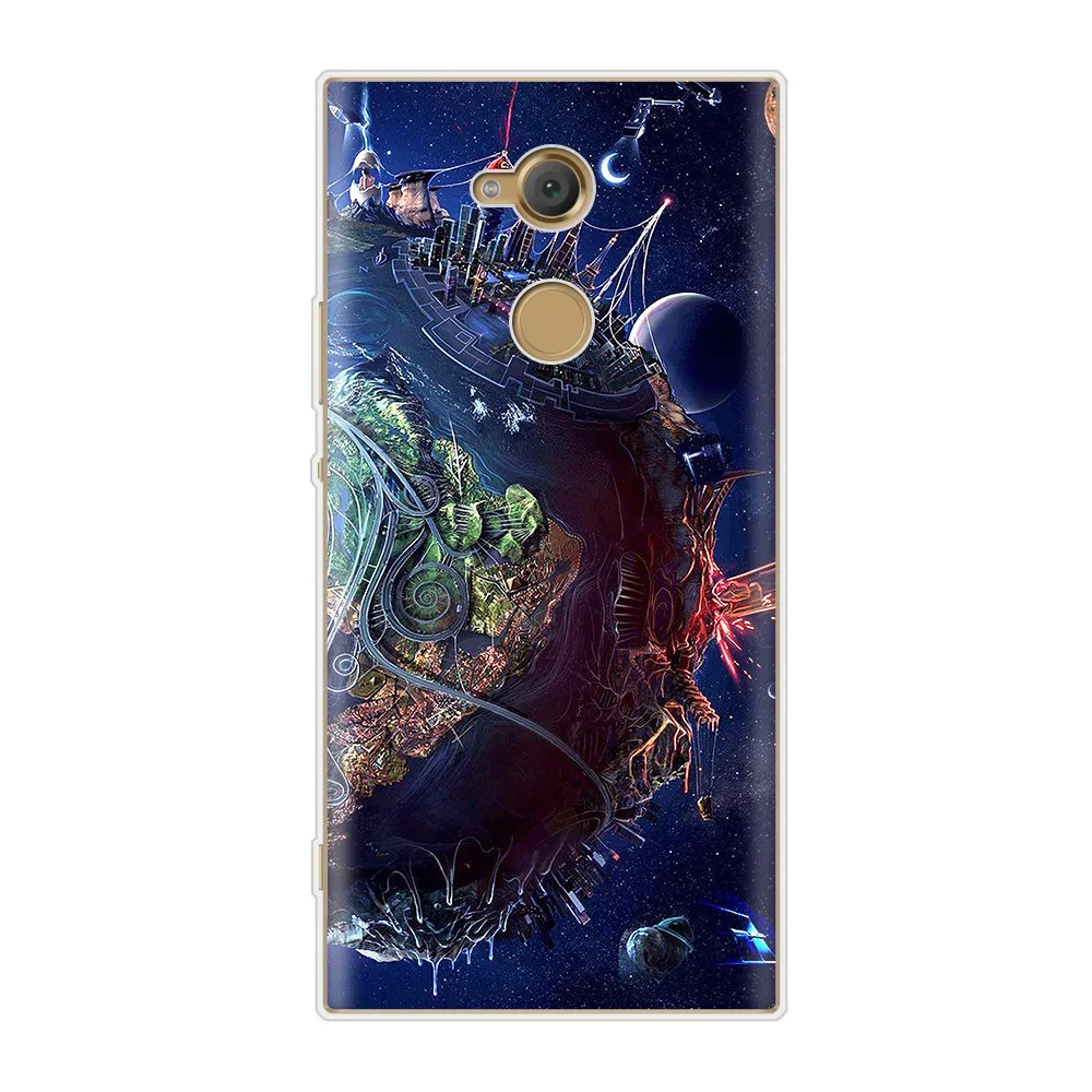 Чехол UTOPER для Sony Xperia XA2 Ultra и XA1 с изображением девушки с крыльями и бульдогом из силикона, тонкий фундамент для XA.