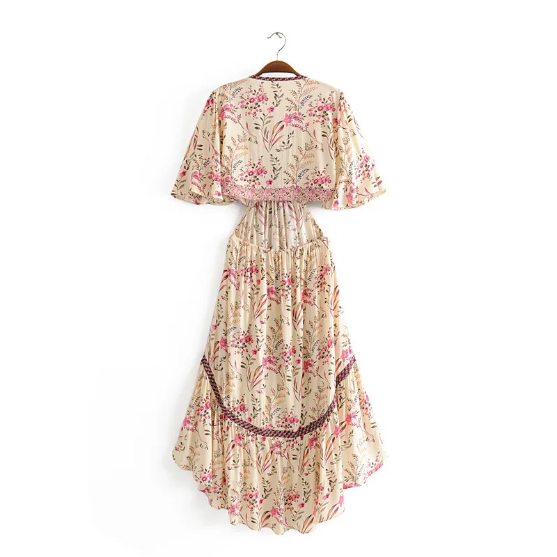 Женское платье с открытой спиной Boho Chic винтажное асимметричное пляжное