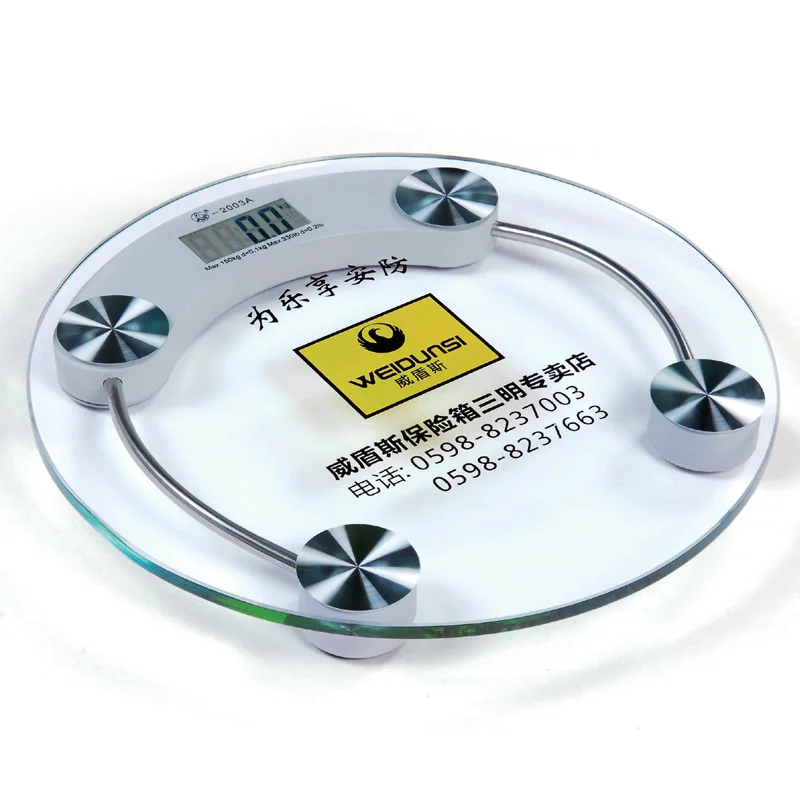 wholesale Gift custom printed LOGO no night vision electronic weighing scales health scale transparent round hot models 33CM |