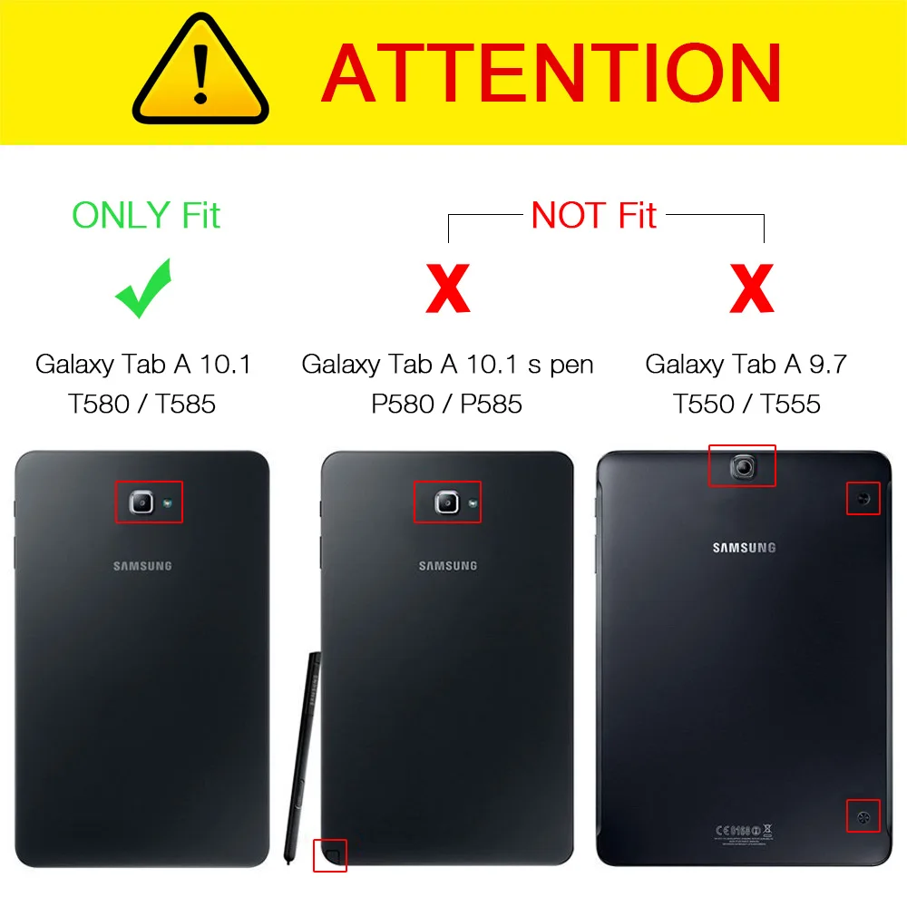 ESR Ultra Slim Lightweight Stand Cover Case For Samsung Galaxy Tab A 10.1 inch SM-T585(T580/T580N) Tablet Black& Blue