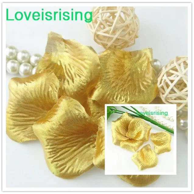 

5 packs(720pcs) Gold Non-Woven Fabric Artificial Rose Petal For Wedding Party Decor Accessories-Free Shipping