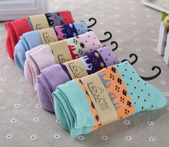 10Pairs/Lot New autumn explosion thick warm women socks cotton terry towel | Женская одежда
