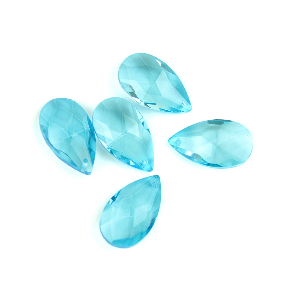 aquamarine Хрустальные бусины 38 мм Люстра призмы цветные K9 кристалл слеза капли Suncatchers Висячие для люстры вечерние свадебные украшения - Цвет: aquamarine