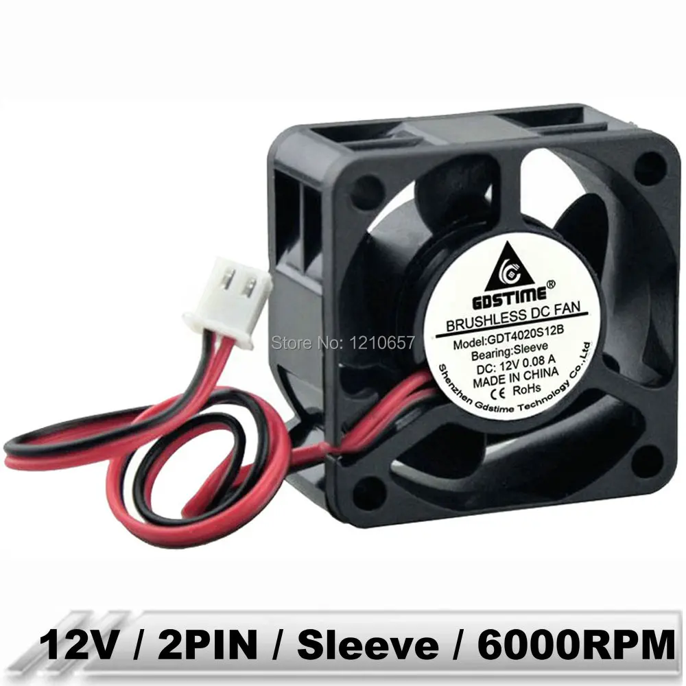 Gdstime 4020 40x40x20 мм 40 4 см 12 В 2Pin DC Бесщеточный Охлаждающий моторный вентилятор 3 шт. в