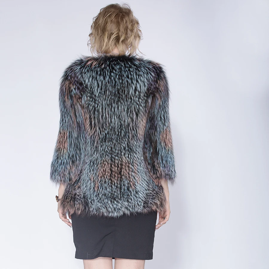 2022 New Winter Autumn Women Female Knitted  fox fur  Coats Jacket Casual Thick Warm Fashion Slim Overcoat Clothing