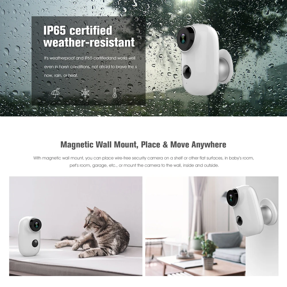 HD720P PIR Motion Mini Wifi камера ночного видения удаленный мониторинг IP65