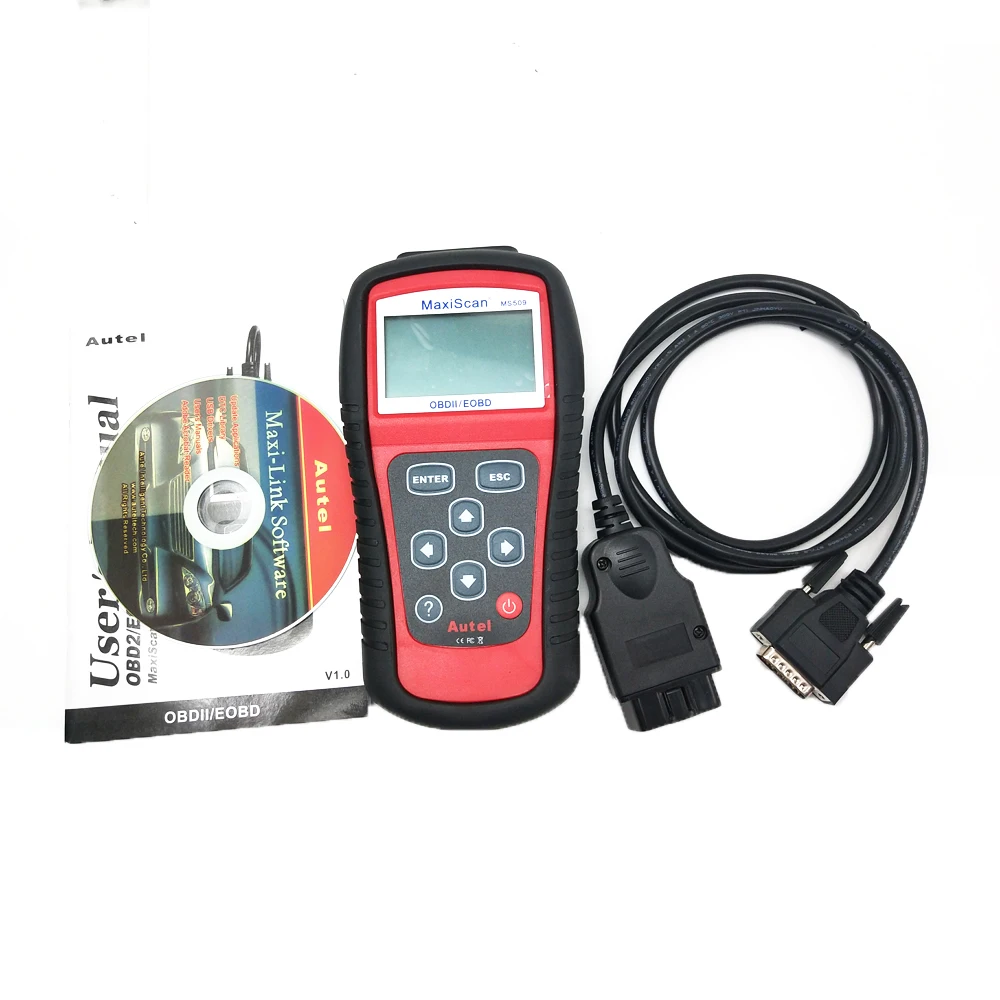MS509 сканер OBD2/EOBD считыватель кодов неисправностей MaxiScan MS509 США, Азии и Европы универсальный автомобильный диагностический инструмент MS 509