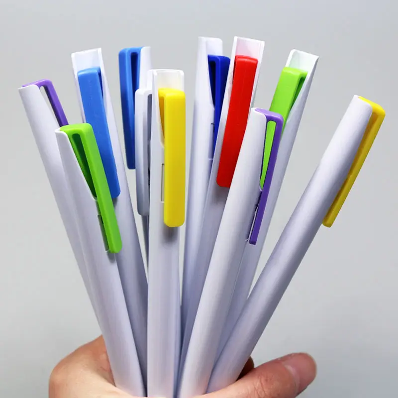 200 шт./лот оптовая продажа индивидуальная белая дешевая рекламная шариковая