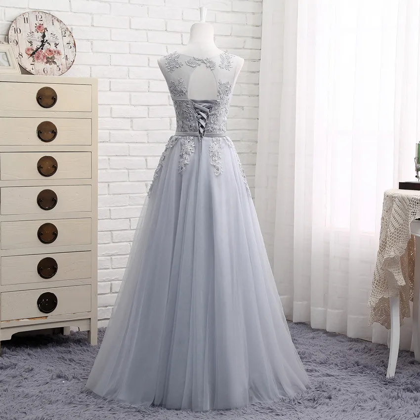 MNZ-510 # кружевные короткие Средние Длинные Новые серые платья подружки невесты