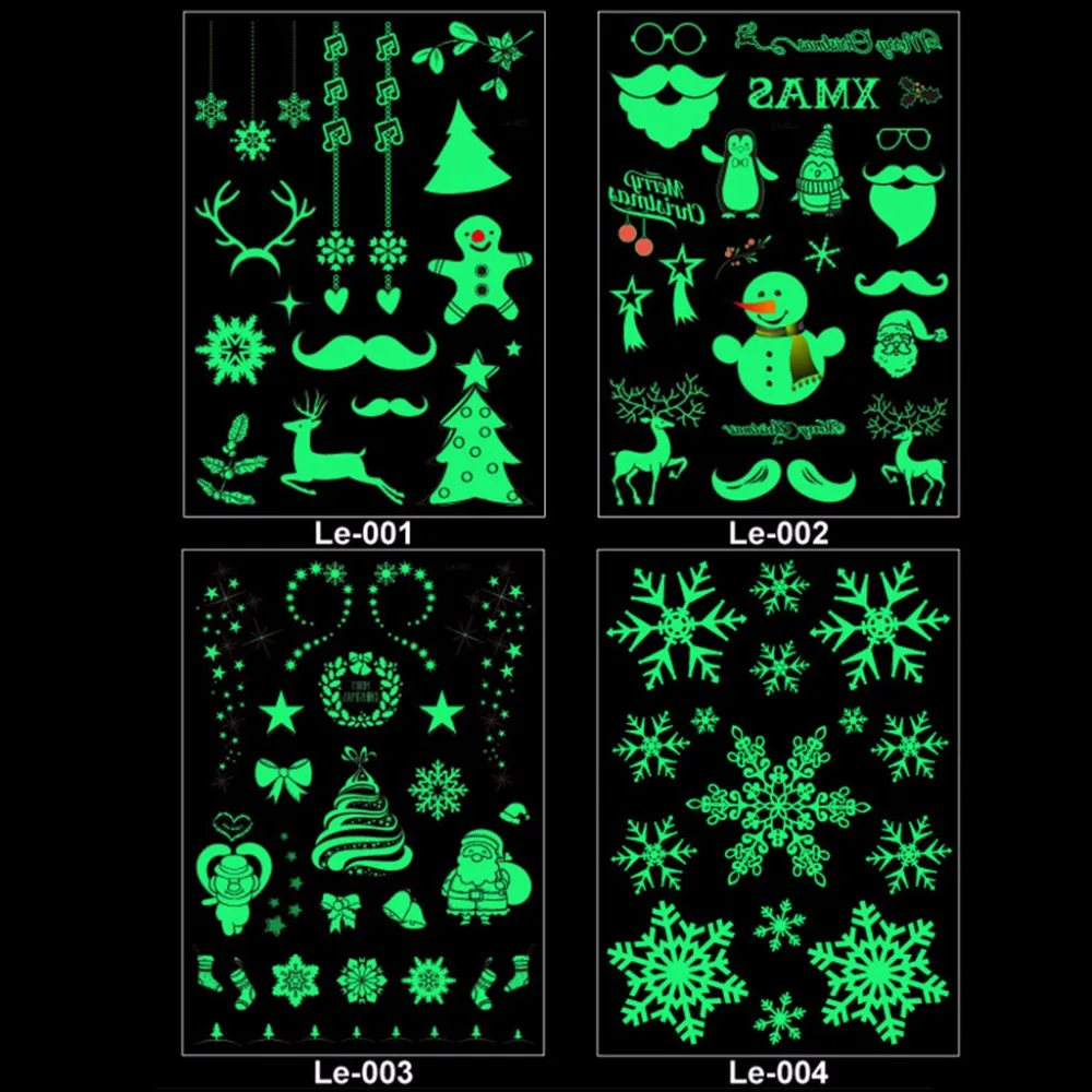 Световой татуировки светится в темноте лак рождественские Flash люминесцентные