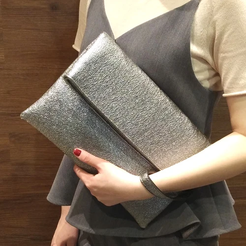 Сумка-клатч в Корейском стиле из мягкой искусственной кожи, магнитный тканный конверт, кошелек для женщин, большой кошелек, вечерние сумки через плечо - Color: A